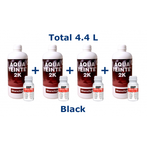 Blanchon AQUATEINTE® 2K (including hardener) 4.4 ltr (four 1.1 ltr cans) BLACK 05006167 (BL)